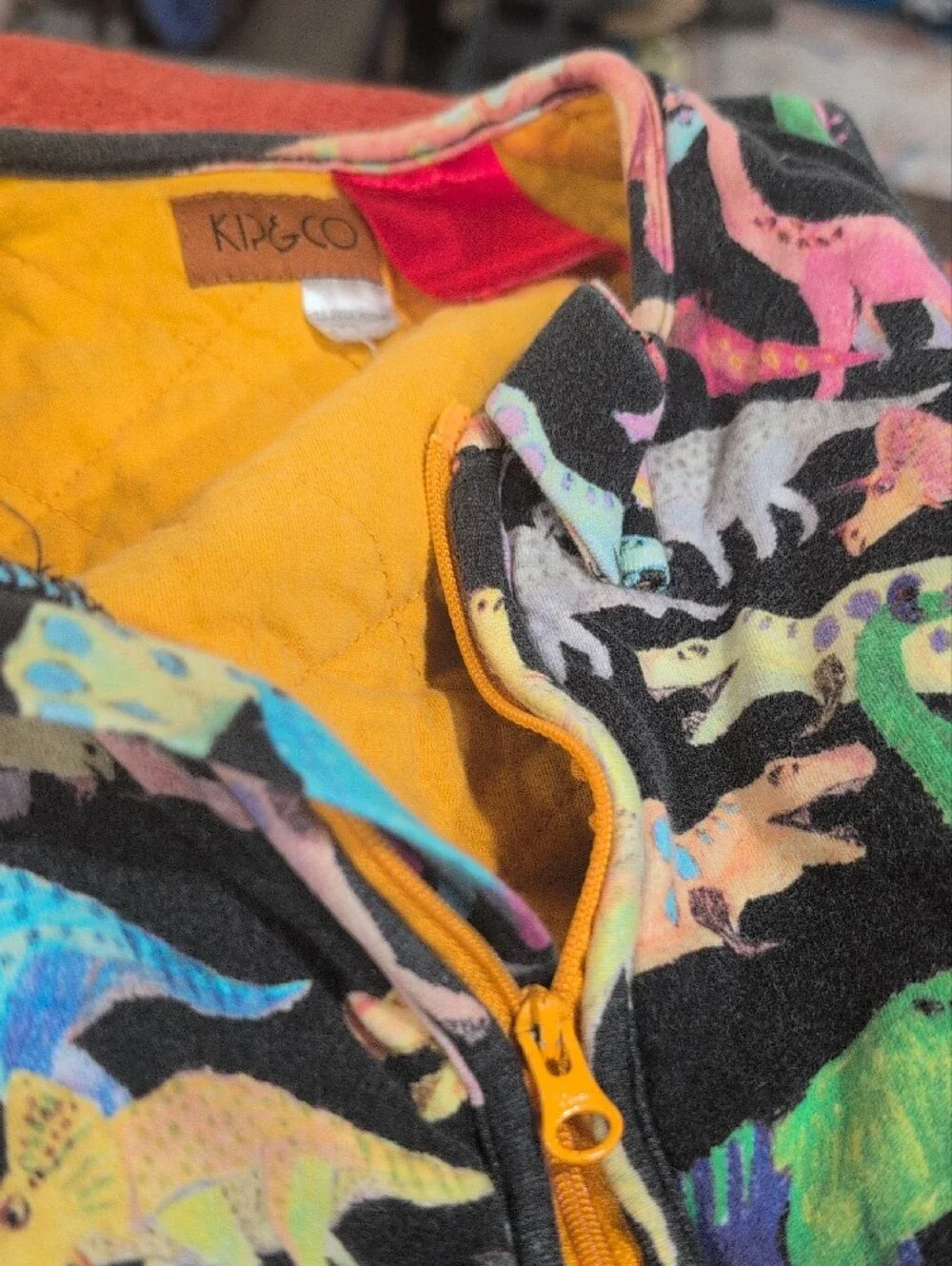 Kip & Co Sleep Sack Pajamas - Black with Multicolor Dinosaurs